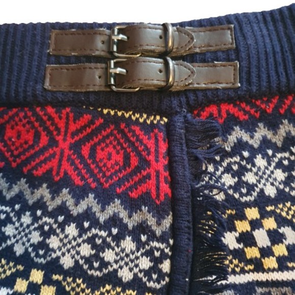 Age 11-12 Years Multicolour Asymmetric Knit & Faux Leather Skirt - Picture 2 of 7